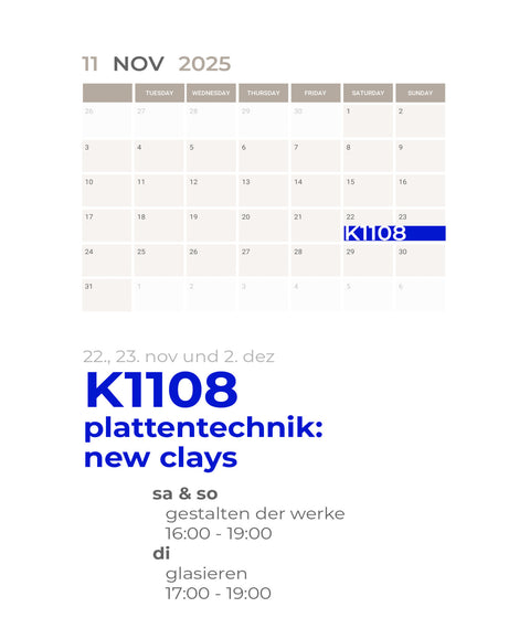 NOVEMBER | plattentechnik | NEW CLAY