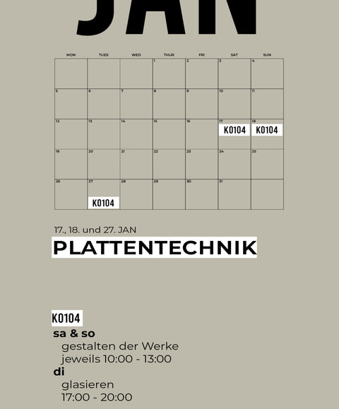 JÄNNER | plattentechnik | 3-teiliger kurs