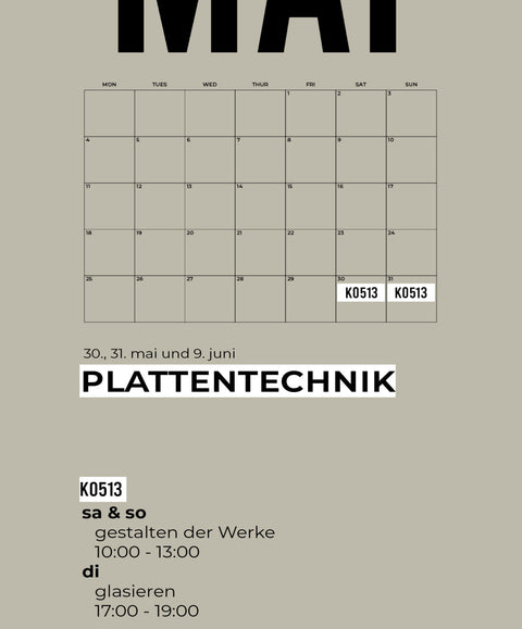 MAI | plattentechnik | 3-teiliger kurs