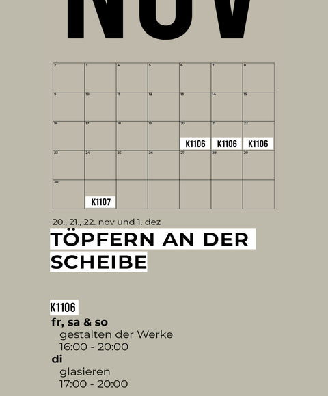 NOV | 4-teiliger töpferkurs