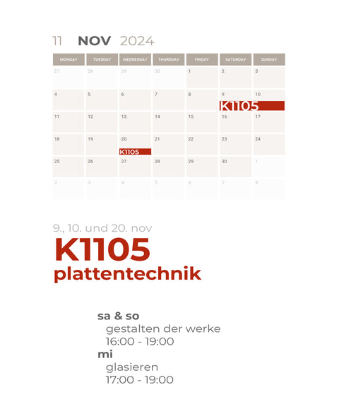 NOVEMBER | plattentechnik | 3-teiliger kurs