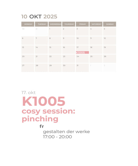 OKTOBER | pinching | 1-teiliger töpferkurs