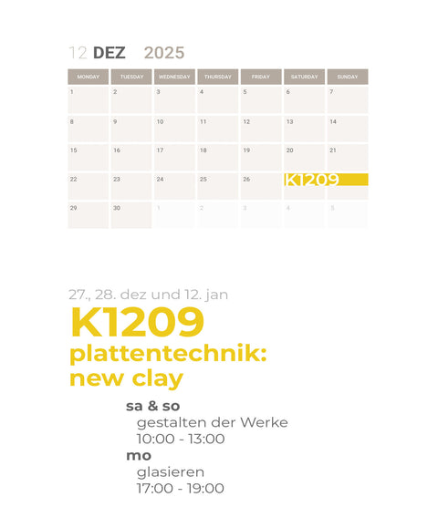 DEZEMBER | PLATTENTECHNIK | NEW CLAY