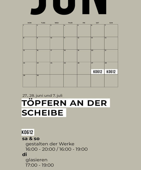JUNI | 3-teiliger töpferkurs | wochenende
