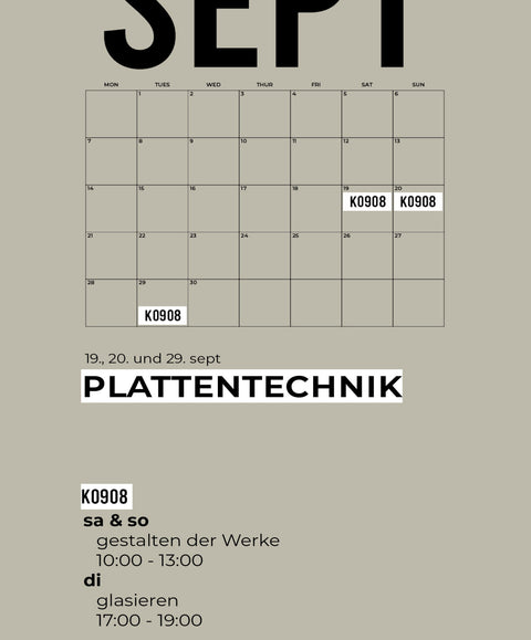 09 SEPT | PLATTENTECHNIK | 3-teiliger kurs