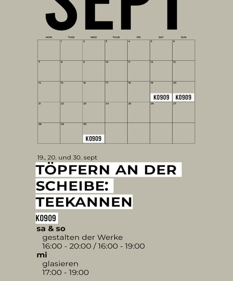 09 SEPTEMBER | 3-teiliger töpferkurs | TEEKANNEN