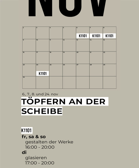 NOV | 4-teiliger töpferkurs