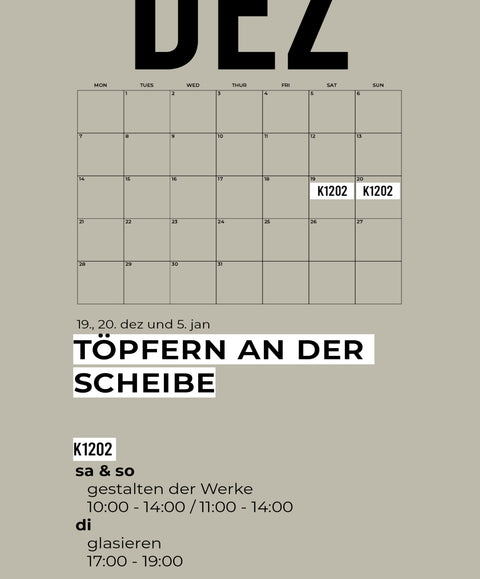 DEZ | 3-teiliger töpferkurs | wochenende