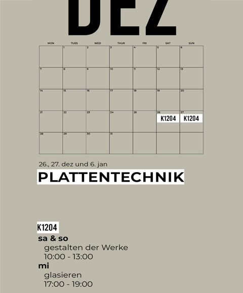 DEZ | PLATTENTECHNIK | 3-teiliger kurs